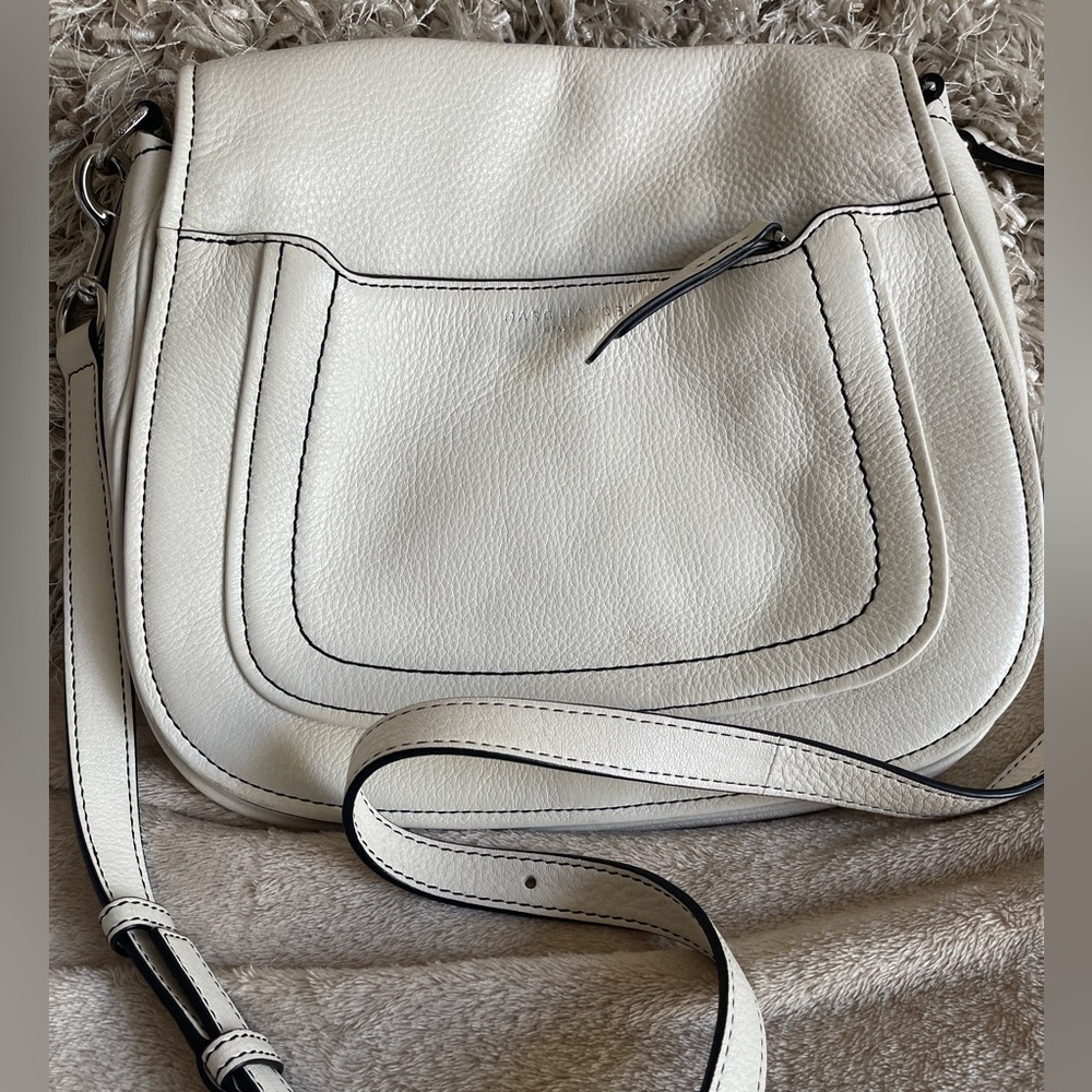 Marc Jacobs Empire City Messenger White Leather Crossbody Handbag